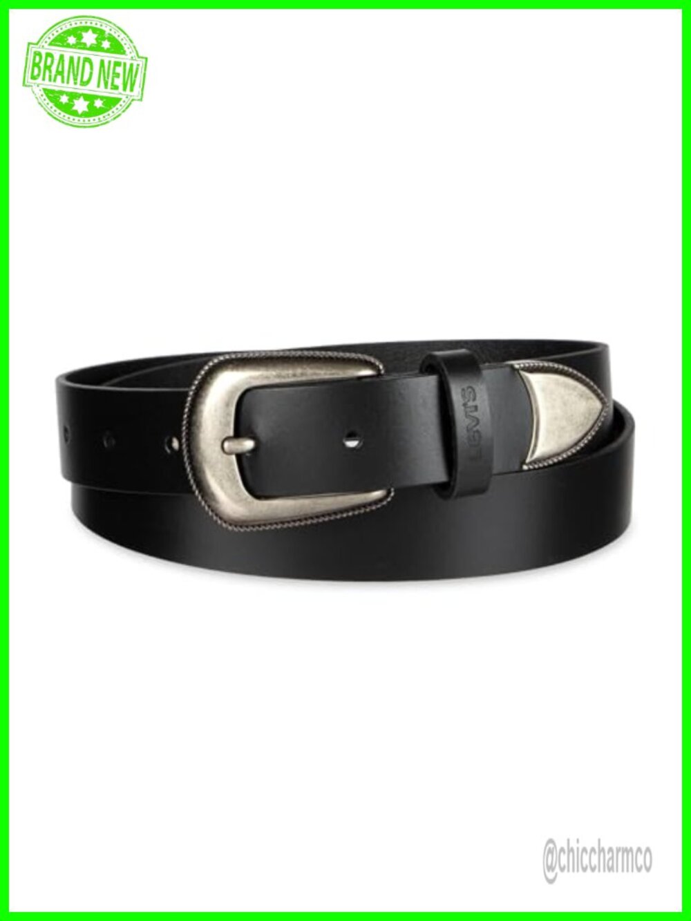 Slim Western Leather Jean Belt with Metal Tip